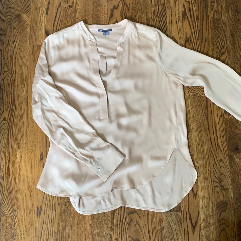 Vince blush colored silk blouse